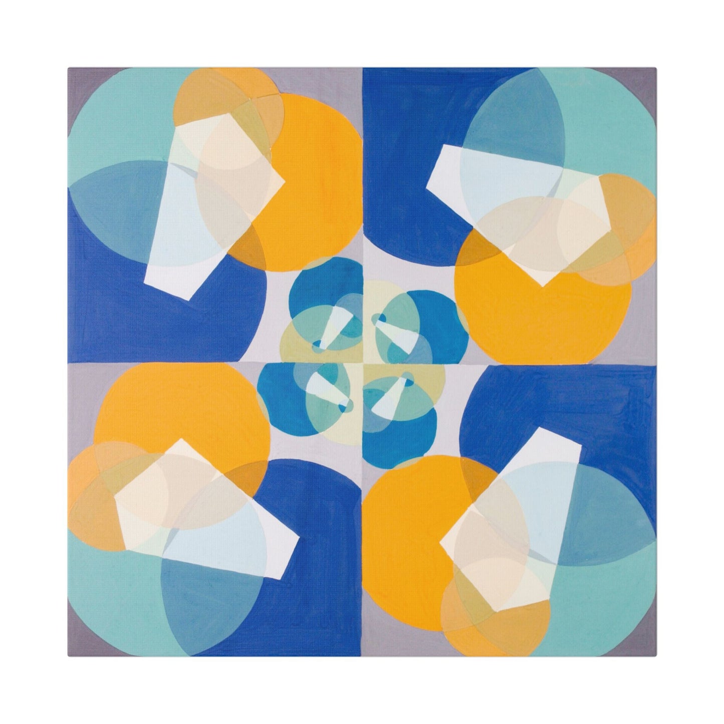 Green Squares, from the Mathematical Basis of the Arts (circa 1934) by Joseph Schillinger, Canvas Art Print