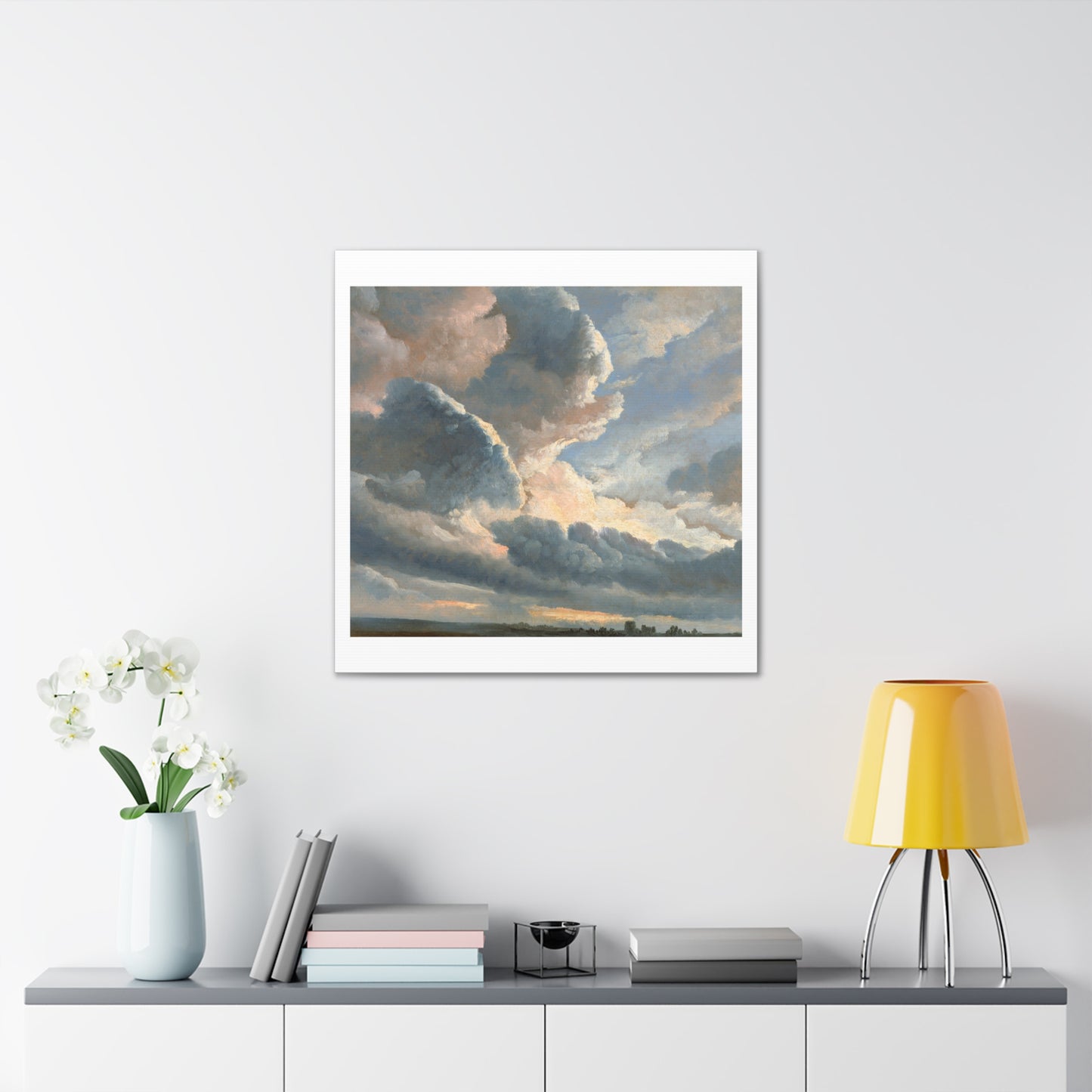 Study of Clouds with a Sunset near Rome (1786-1801) by Simon Alexandre Clément Denis, from the Original, Print on Canvas