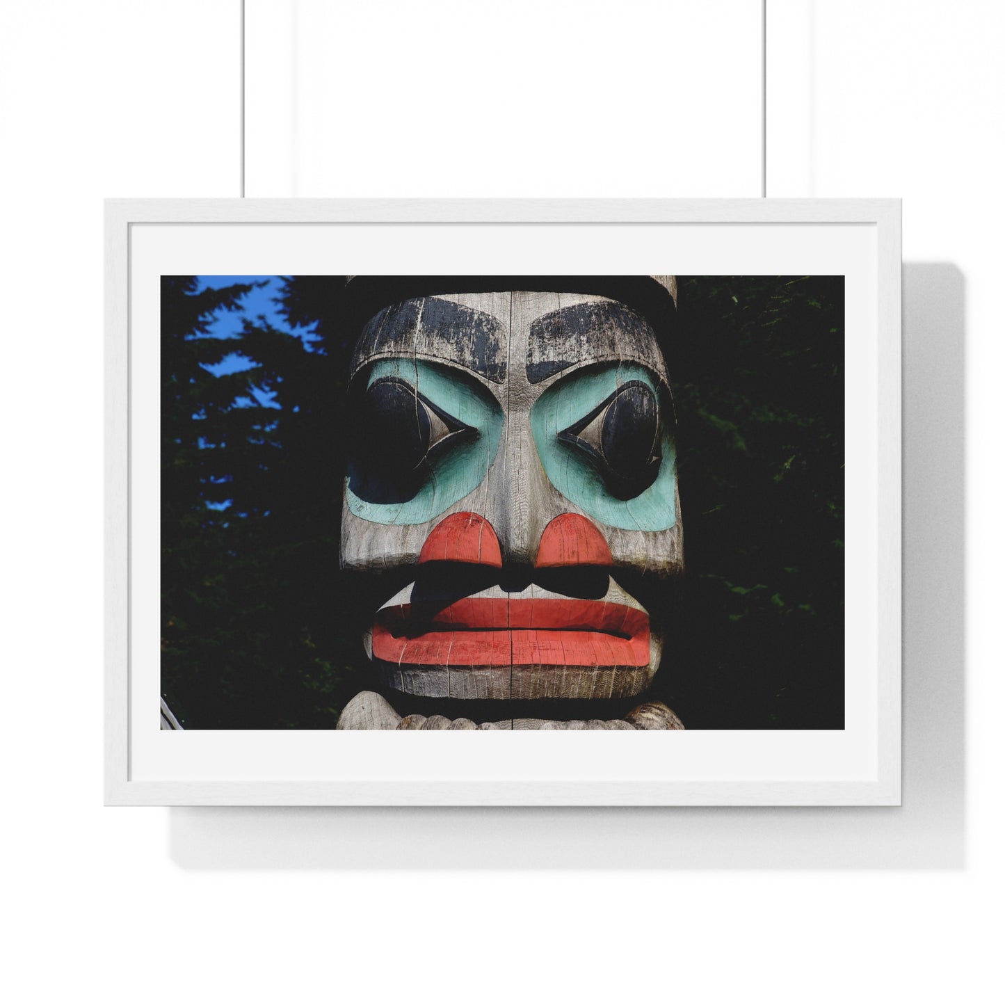 Totem Poles and Masks, from the Original, Framed Art Print