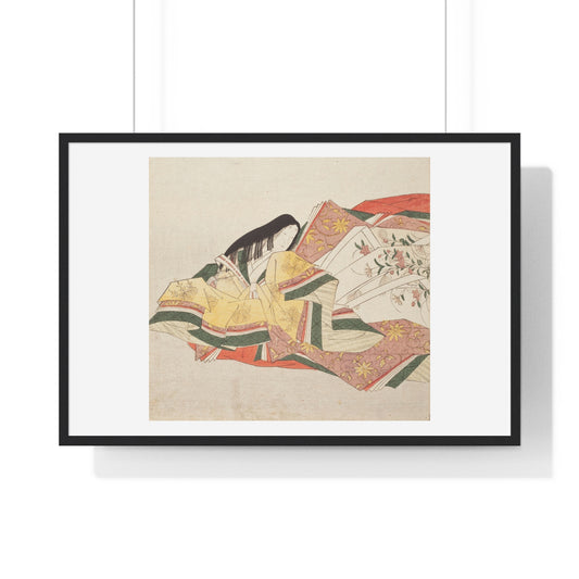 Poetess (1801) by Chobunsai Eishi from the Original, Framed Art Print