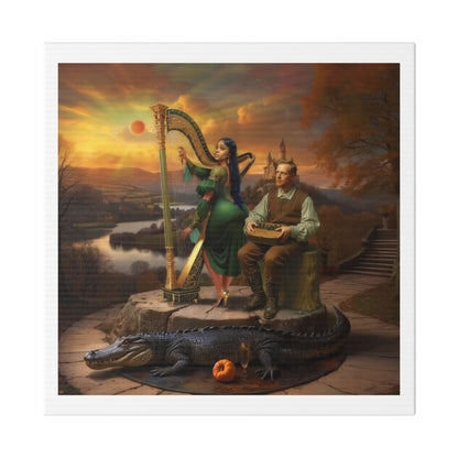 Duet, Surrealist Art 'Designed by AI' Canvas Art Print