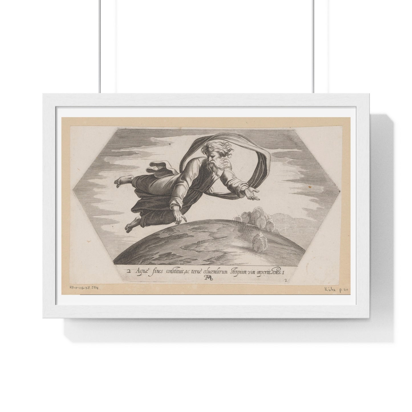 God Scheidt de Wateren (1626) by Francesco Villamena and Rafaël, from the Original, Framed Art Print