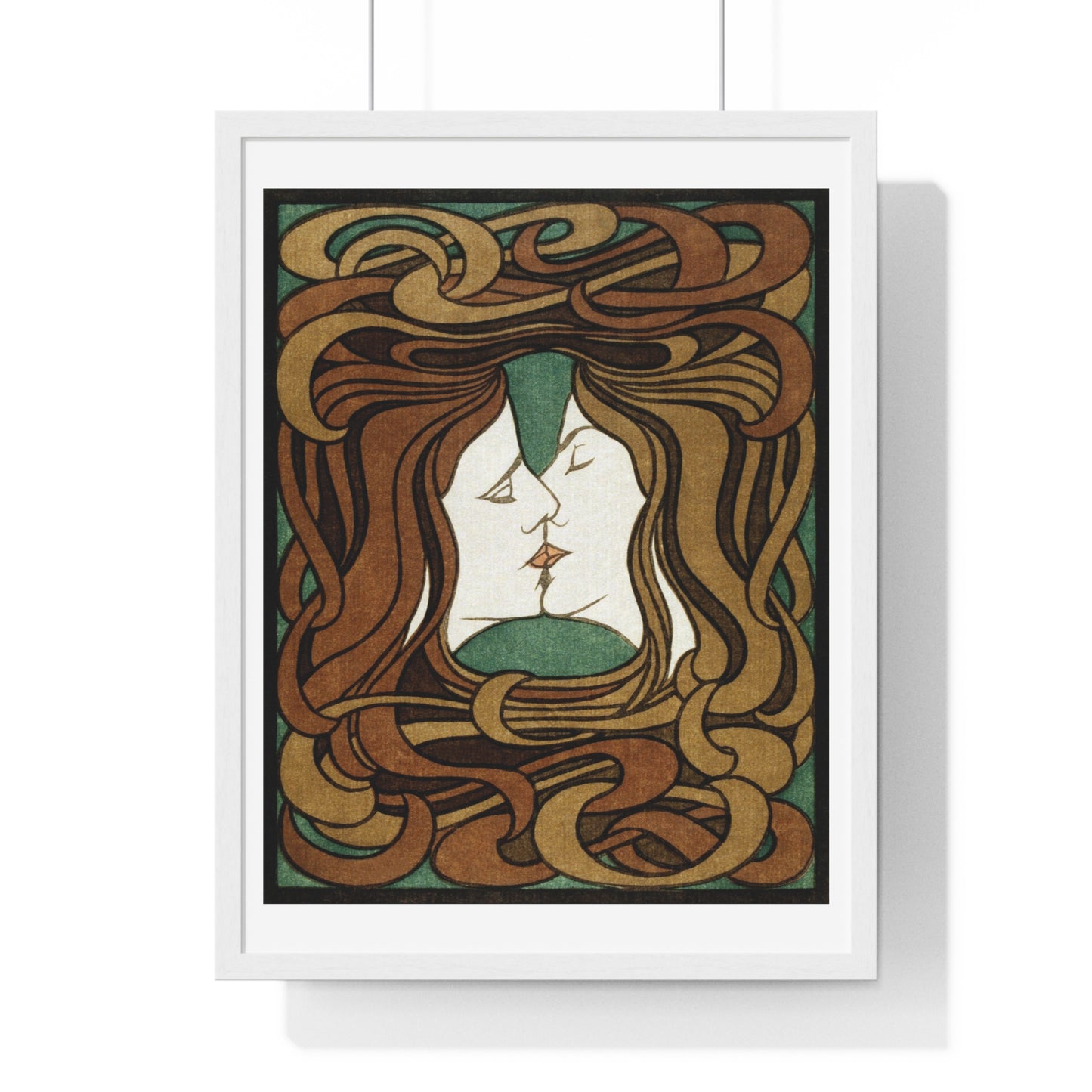 The Kiss (1898) by Peter Behrens, from the Original, Framed Art Print