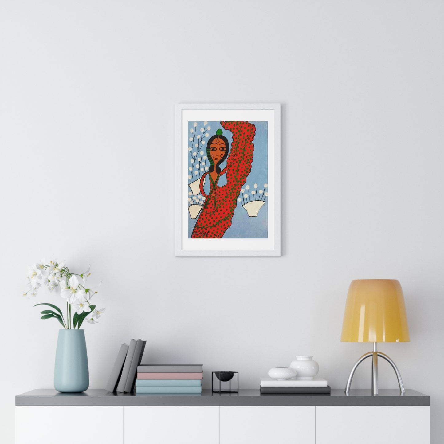 Flamenco Dancer Cartoon Art,  from the Original, Framed Print