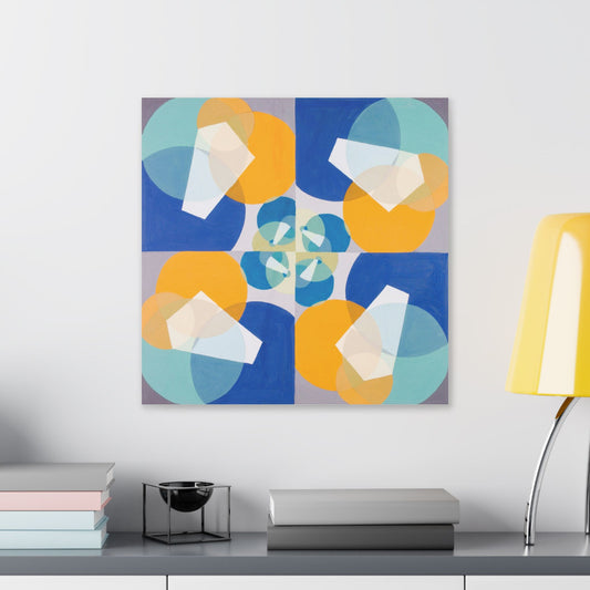 Green Squares, from the Mathematical Basis of the Arts (circa 1934) by Joseph Schillinger, Canvas Art Print