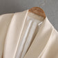 Vireous Women's Shawl Lapel Beige One-Button Blazer