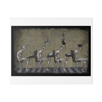 Mediocre Souls of Academia, Cartoon Art, Canvas Art Print