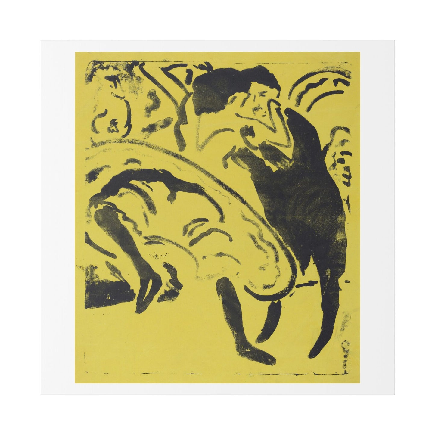 Dancing Couple (1909) by Ernst Ludwig Kirchner, from the Original, Canvas Art Print