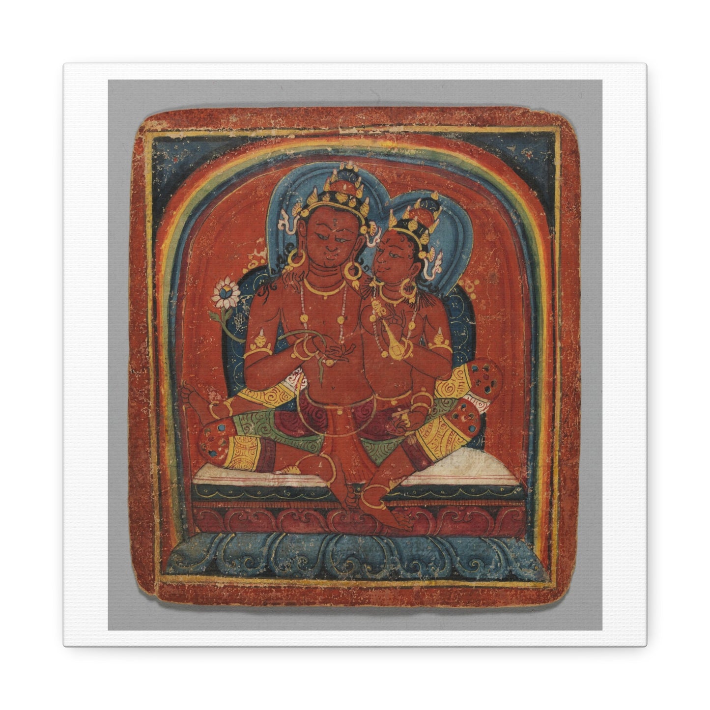 Initiation Card 'Tsakali' Avalokitesvara (circa 1420), Tibet, Art Print from the Original on Canvas