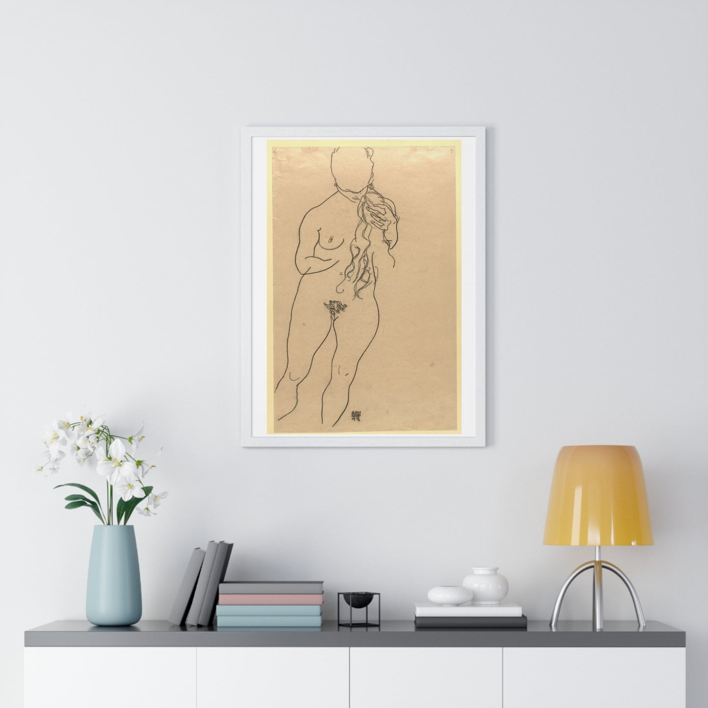 Nude by Egon Schiele, from the Original, Framed Art Print