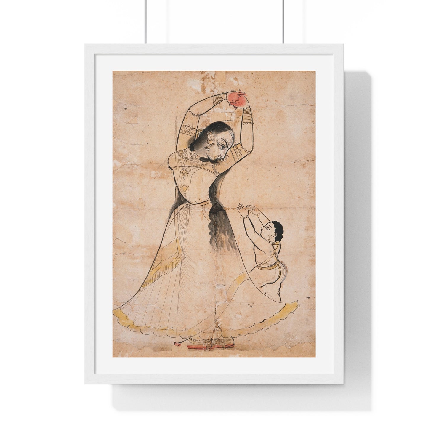 Mother and Child (1900) Ink and Opaque Watercolour by Bagta from the Original, Framed Art Print