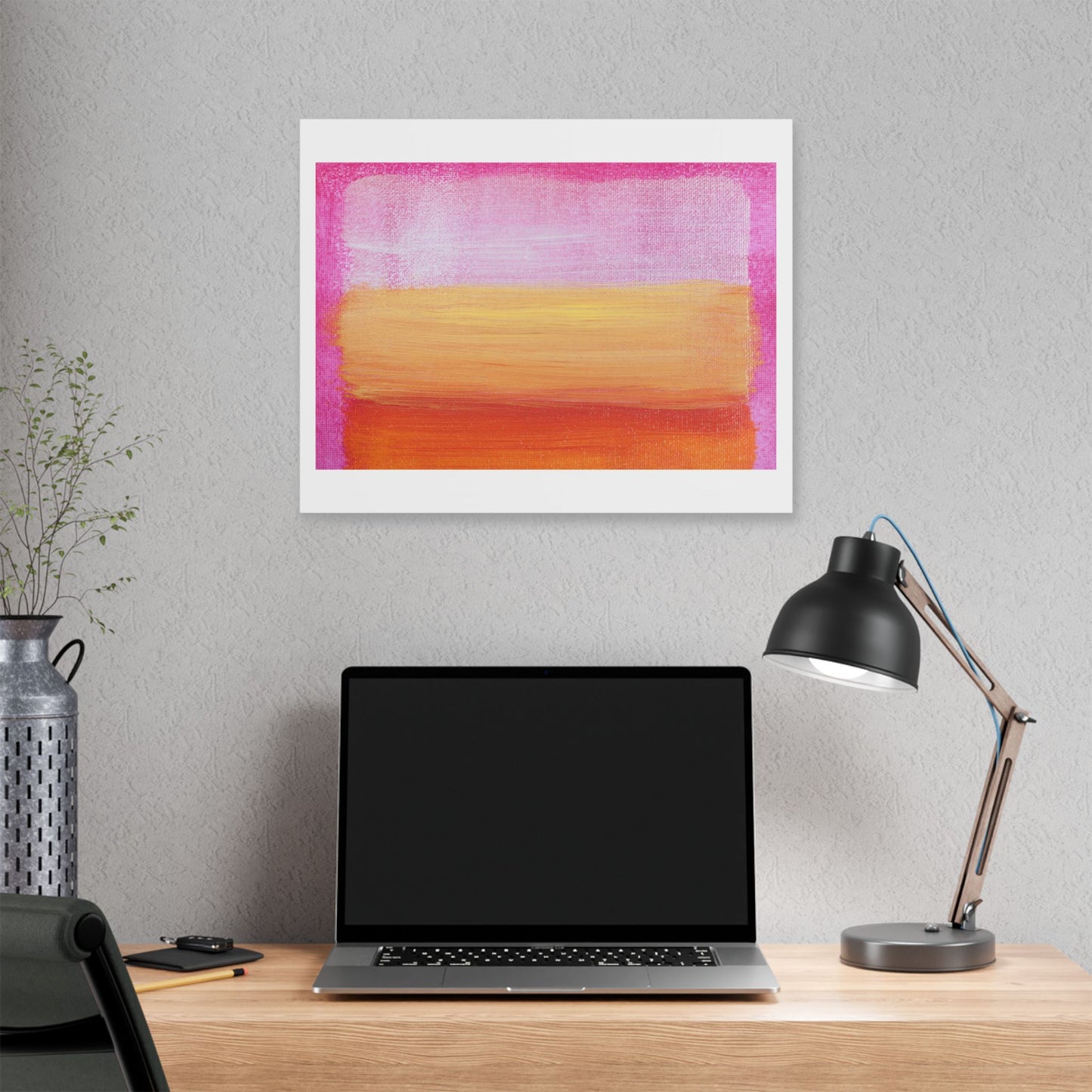 Pink Abstract Palette Knife Painting, Canvas Art Print