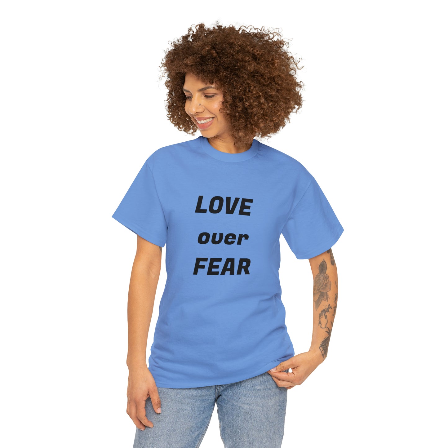 'Love Over Fear' Cotton T-Shirt