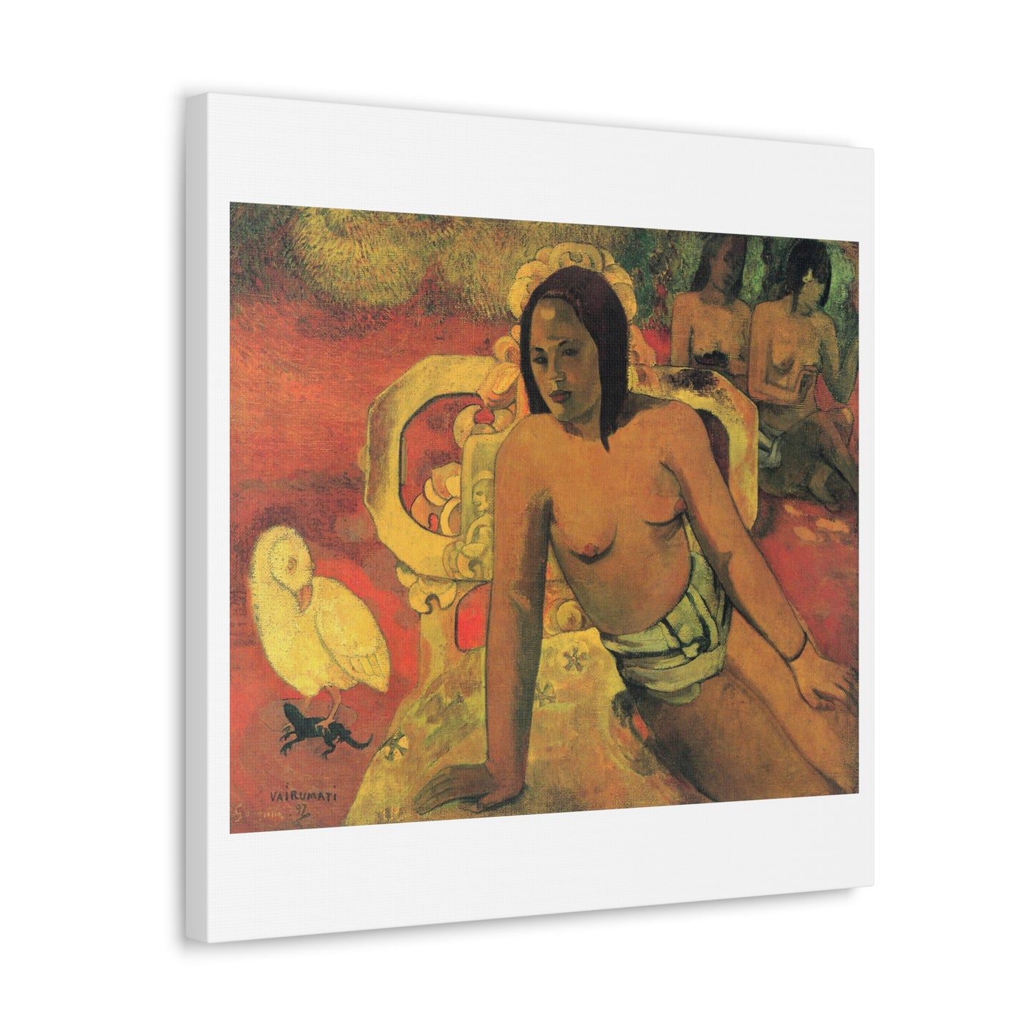 Vairumati (1892) by Paul Gauguin, Art Print from the Original on Satin Canvas