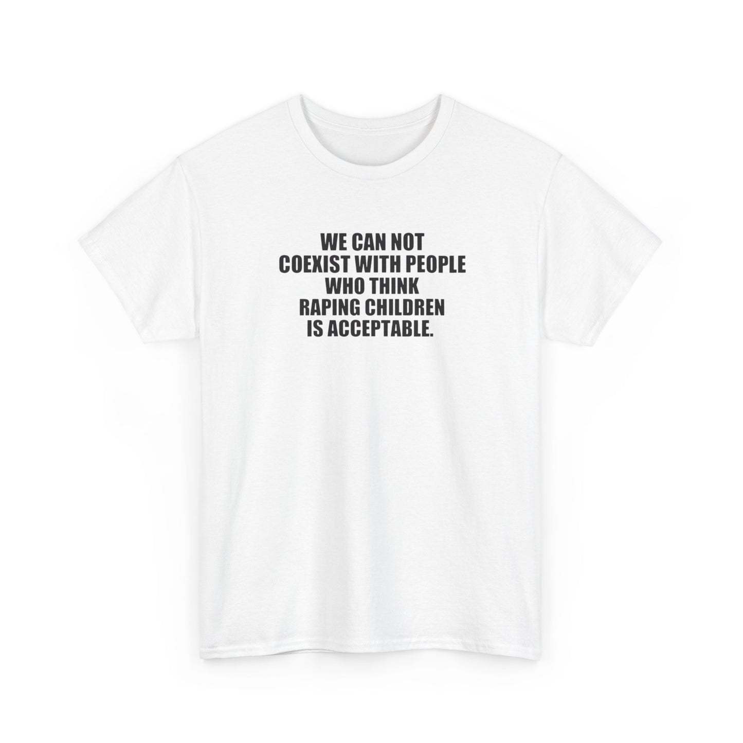 We Cannot Co-Exist with People Who Think Raping Children is Acceptable, Politics T-Shirt