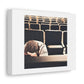 Lonely Man in the Cinema Photorealism Art Print 'Designed by AI' on Satin Canvas