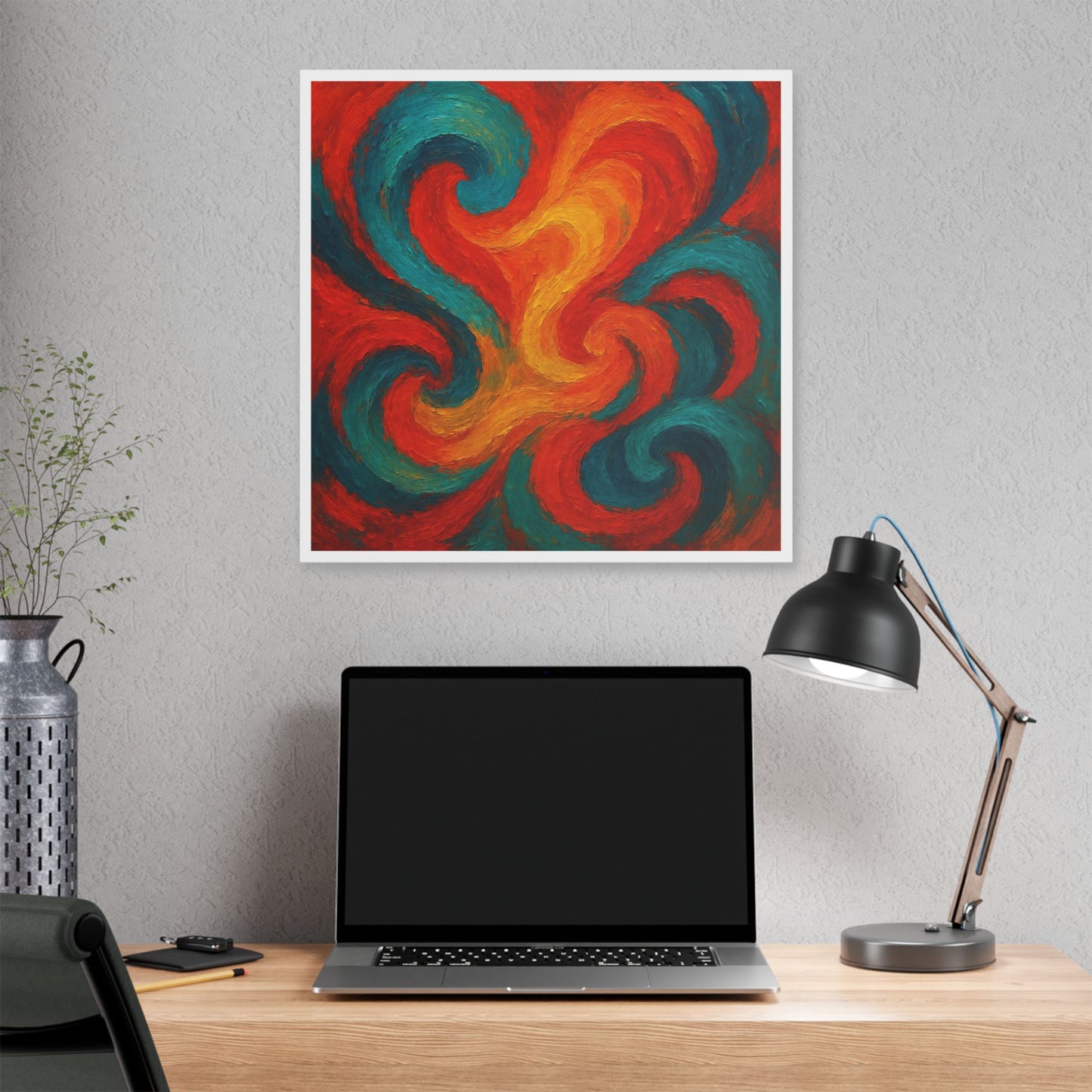 Bold Brush Strokes Representing a Swirling Jazz Performance 'Designed by AI' Canvas Art Print