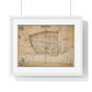 Antique Map of the City of Hull (circa 1539) from the Original Manuscript, Framed Print