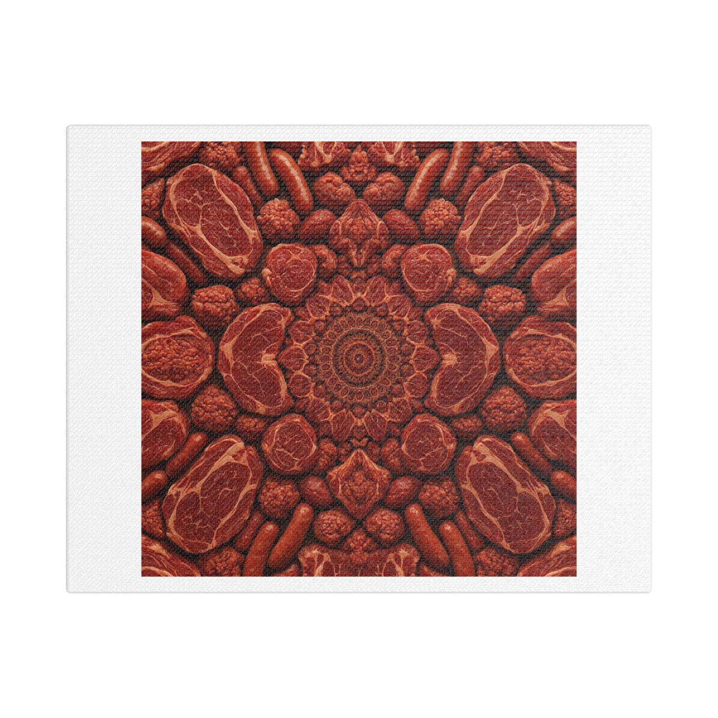 Meat Kaleidoscope 'Designed by AI', Art Print on Canvas
