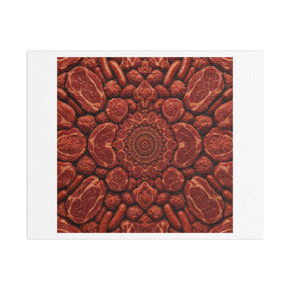 Meat Kaleidoscope 'Designed by AI', Art Print on Canvas