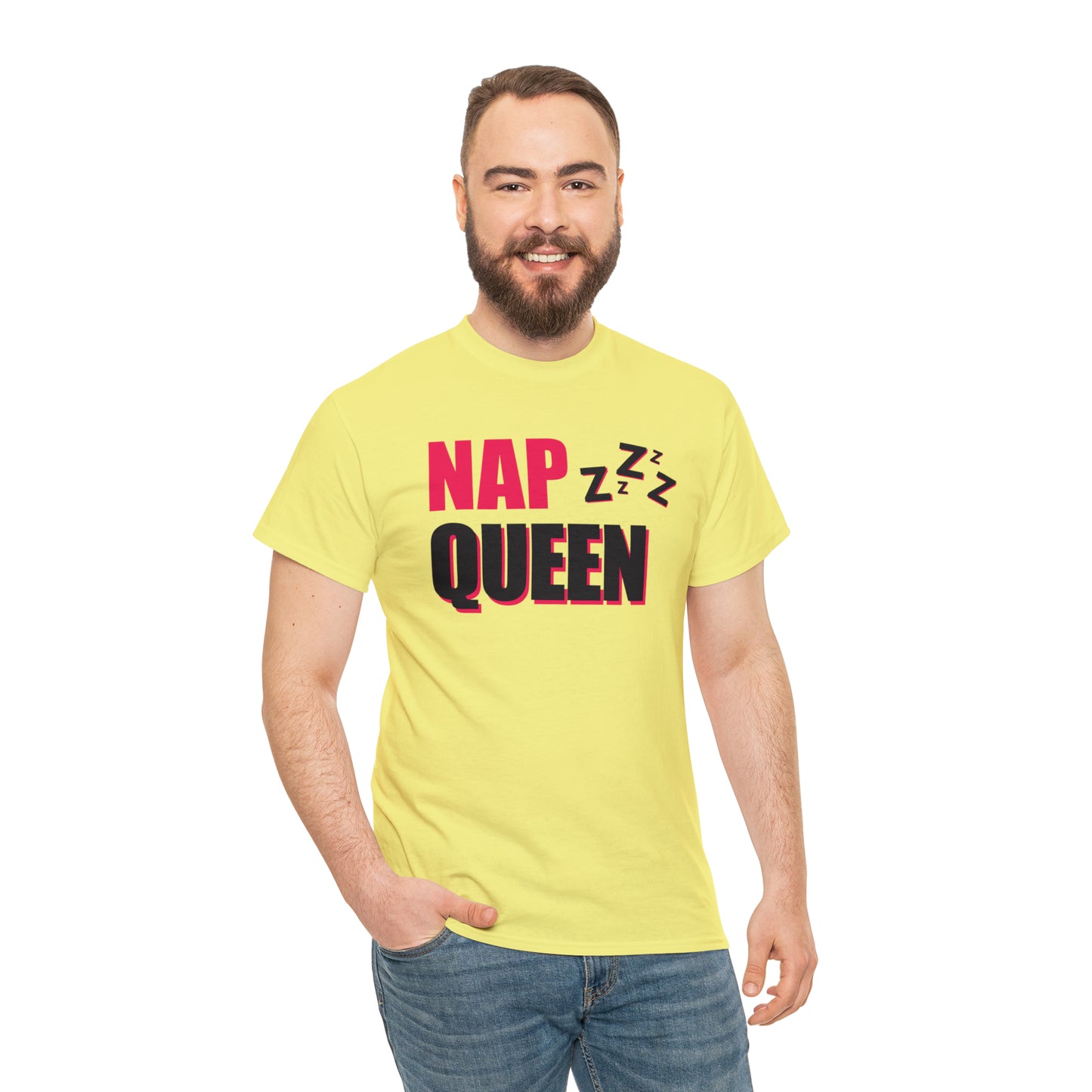 Nap Queen ヘビーコットン Tシャツ ユニセックス ワールドワイドサイズ 昼寝、睡眠、怠惰、休息