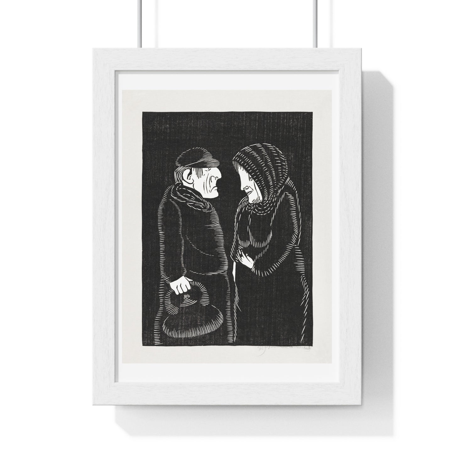 Fantastical Man and Woman 'Fantasie Man en Vrouw' (1929) by Samuel Jessurun de Mesquita, from the Original, Framed Art Print