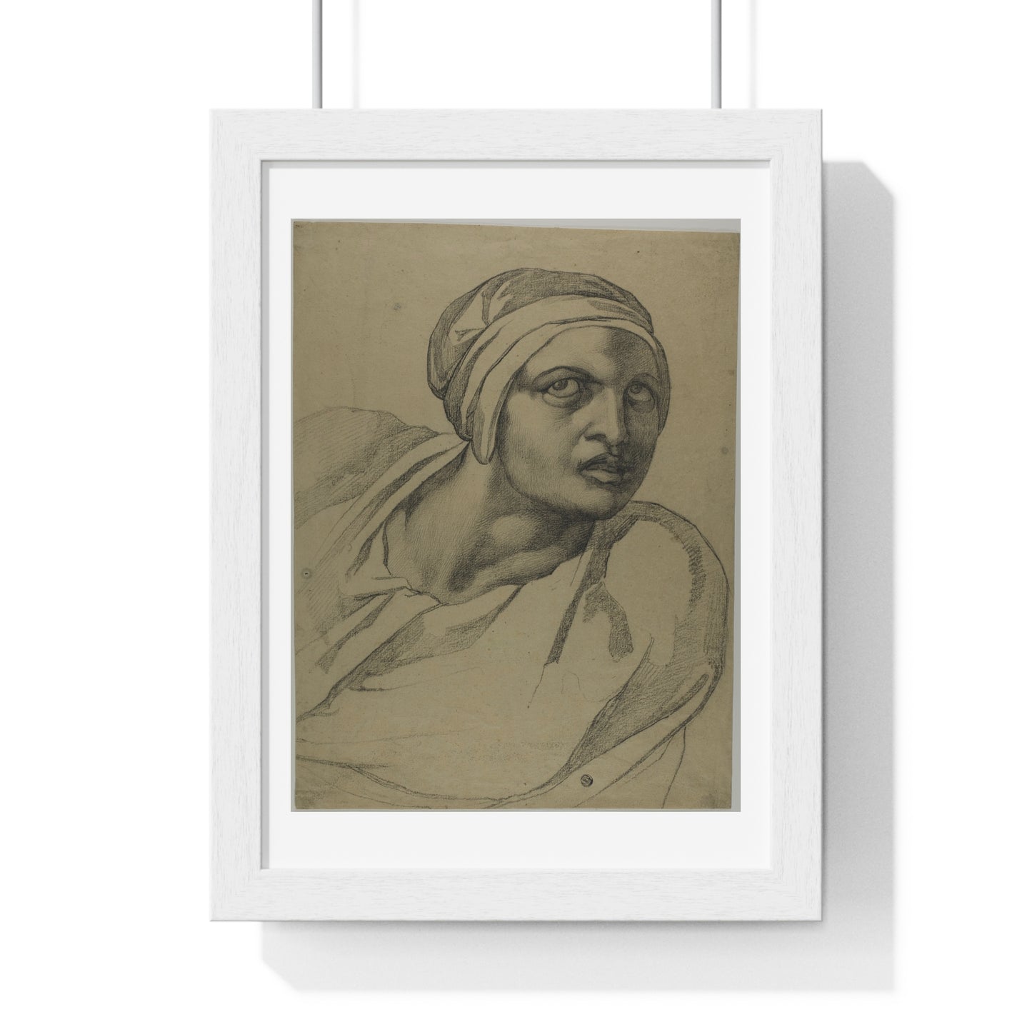 Half-Length Figure (1780–1799) by Michelangelo Buonarroti, from the Original, Framed Art Print