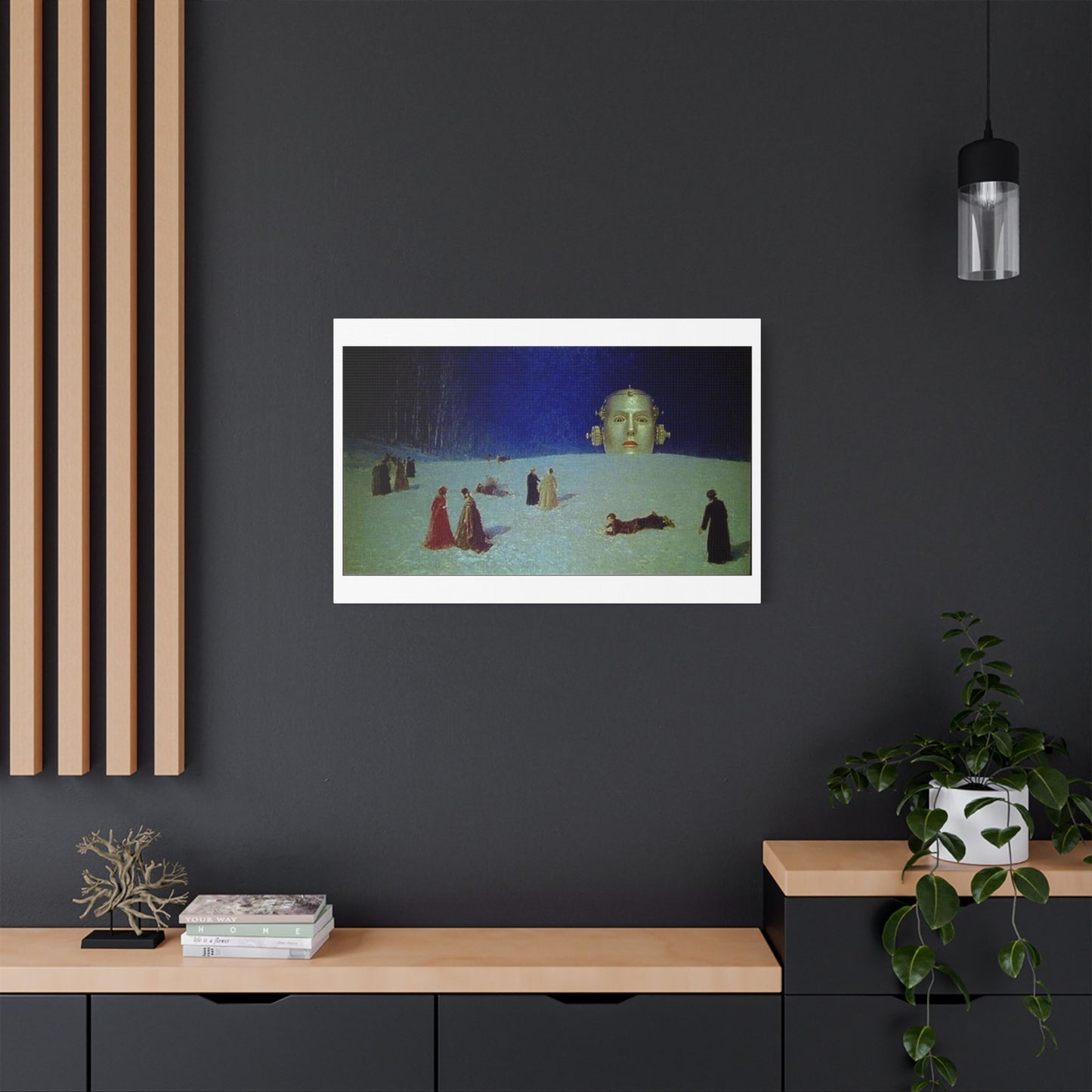 What's That Coming Over the Hill? 19th Century Pastel Art 'Designed by AI' Print on Canvas
