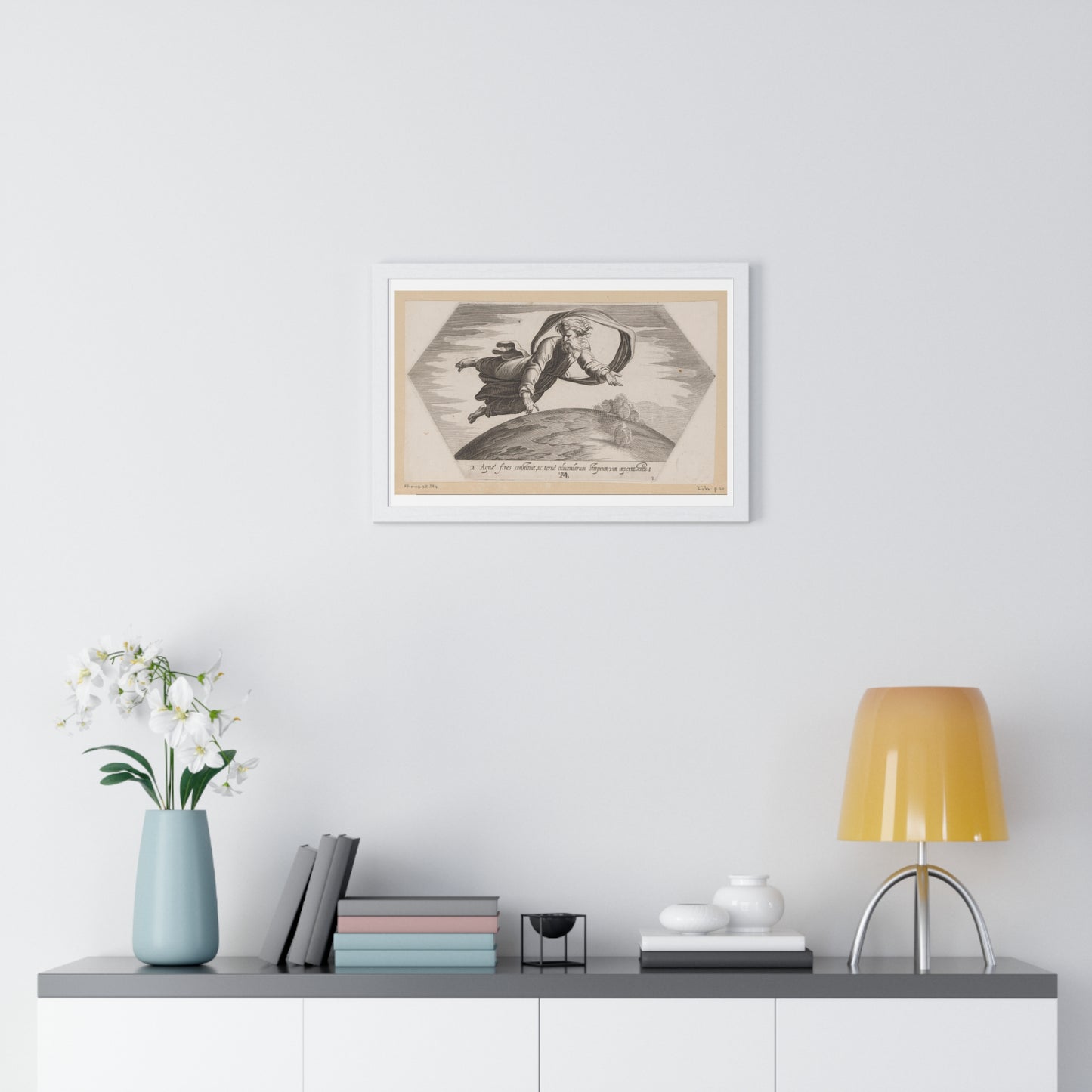 God Scheidt de Wateren (1626) by Francesco Villamena and Rafaël, from the Original, Framed Art Print