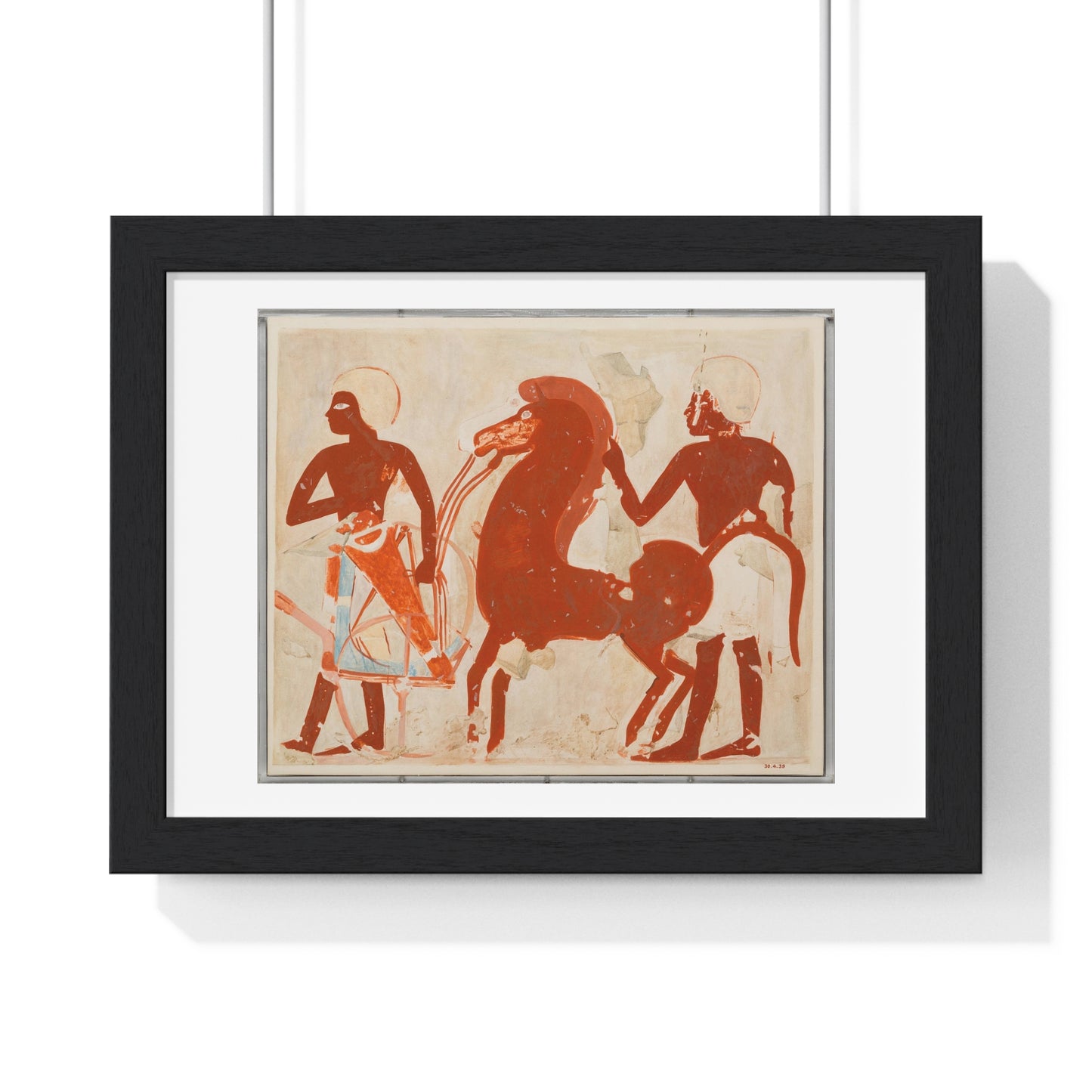 Offerings of a Chariot and Horse, Tomb of Userhat (1922) by Charles K Wilkinson from the Original, Framed Art Print