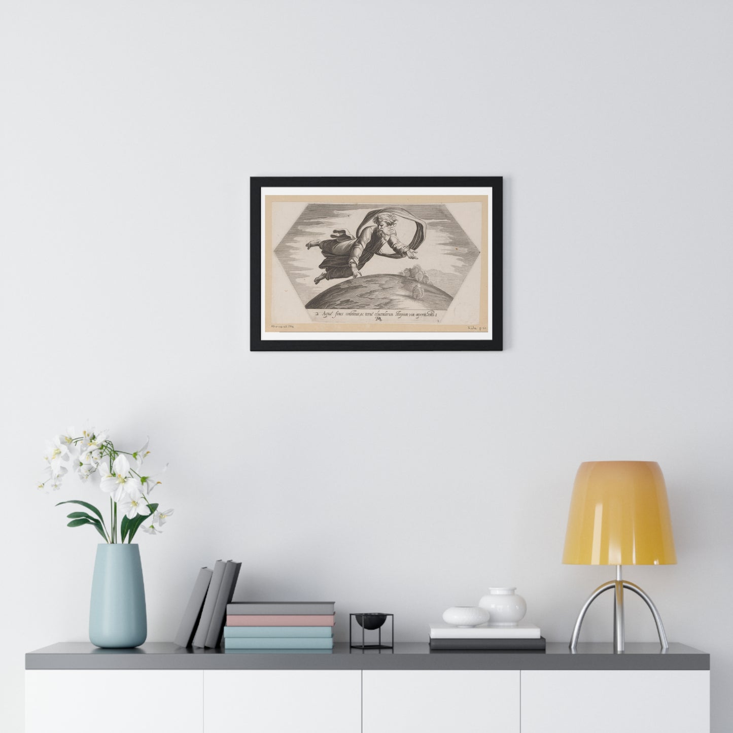 God Scheidt de Wateren (1626) by Francesco Villamena and Rafaël, from the Original, Framed Art Print