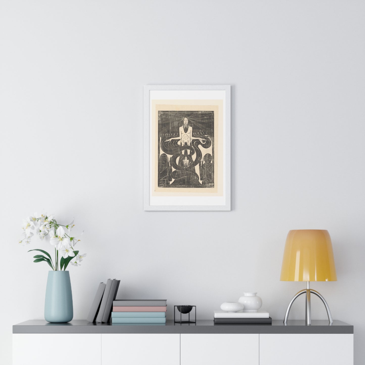 Argonauten Manlijk en Vrouwlijk Vuur (1894) by Karel Petrus Cornelis de Bazel, from the Original, Framed Art Print