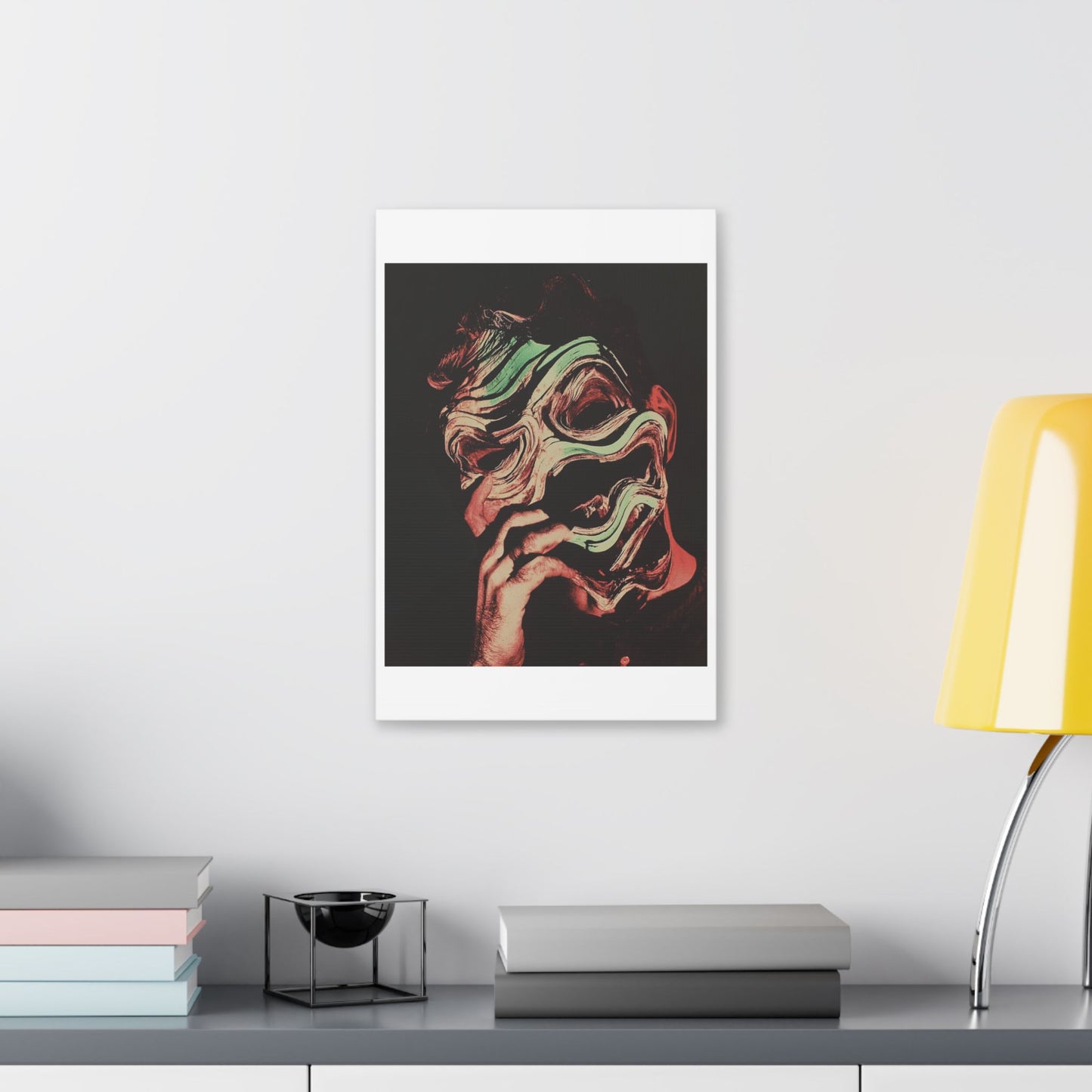 Abstract Male Portrait 'Designed by AI' Satin Canvas Art Print
