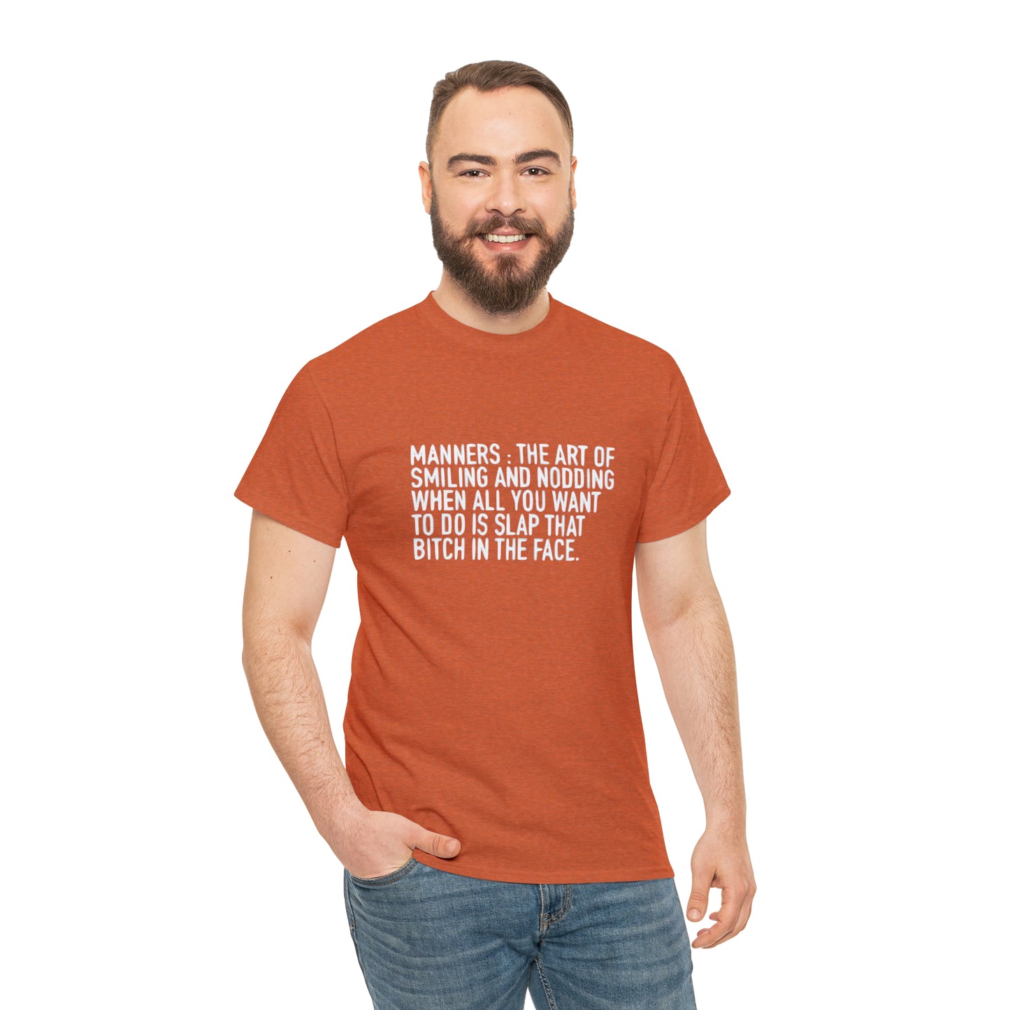 Manners: The Art of Smiling and Nodding, Funny Sarcastic T-Shirt