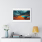 Dystopian Pool Scene Photorealistic Art Style 'Designed by AI' Framed Print