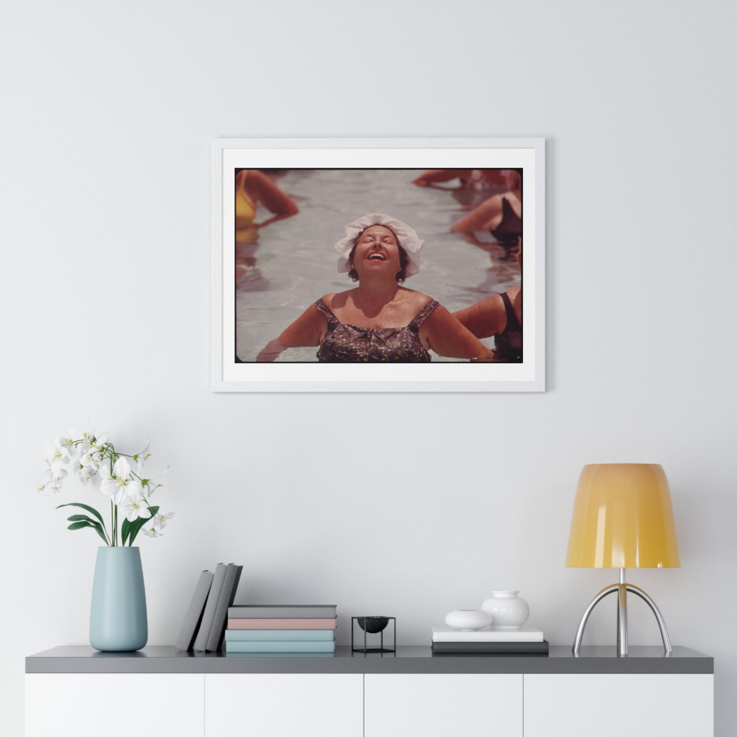 Organised Daily Exercises at the Century Village Retirement Community (circa 1973) Vintage Photography by Flip Schulke, Framed Print