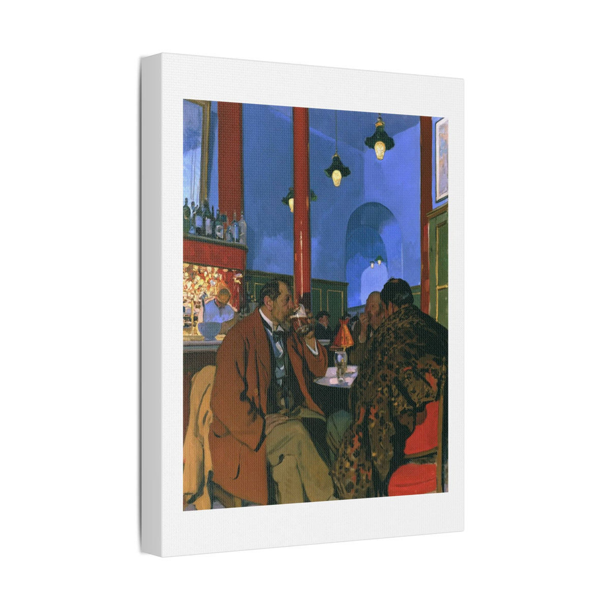 Café Art V, Print on Satin Canvas, Stretched