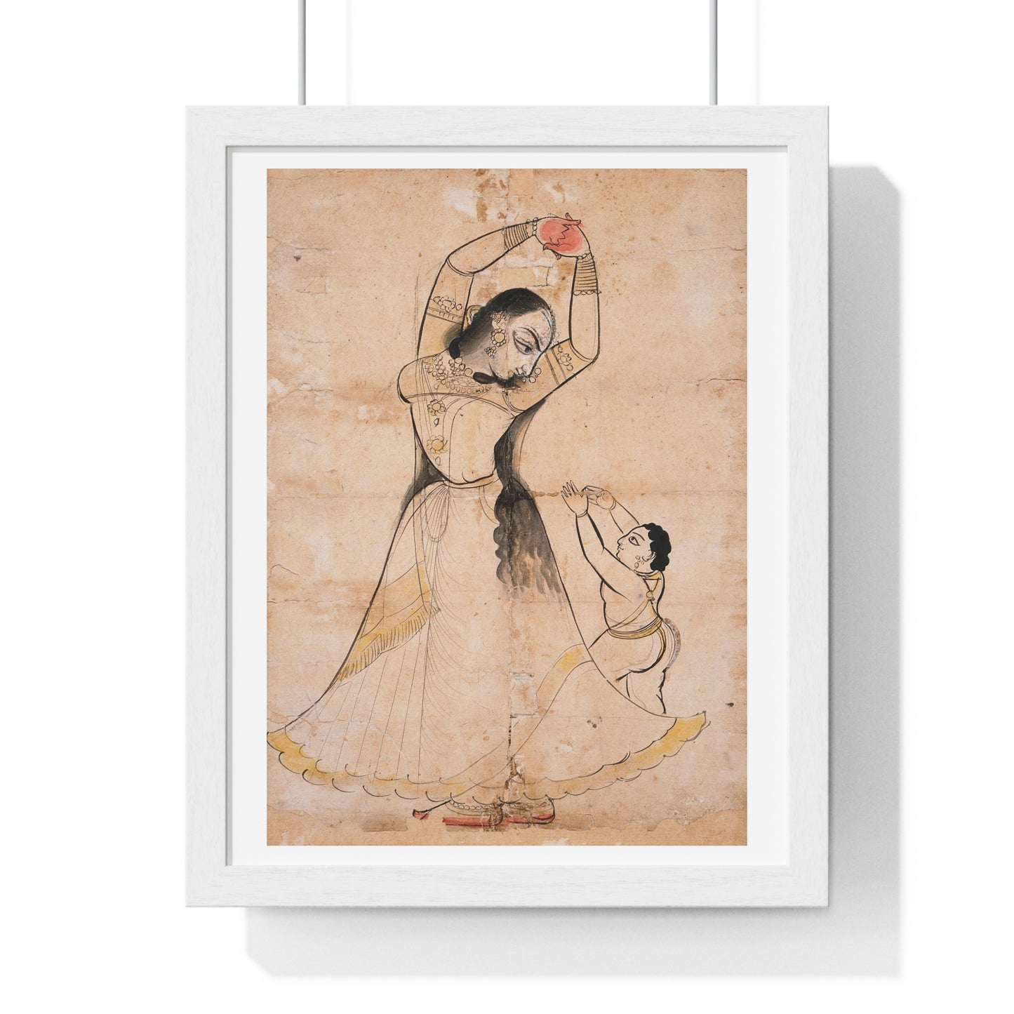 Mother and Child (1900) Ink and Opaque Watercolour by Bagta from the Original, Framed Art Print