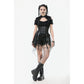 Dark in Love Draven Layered Mesh and Faux Leather Waist Cincher Skirt