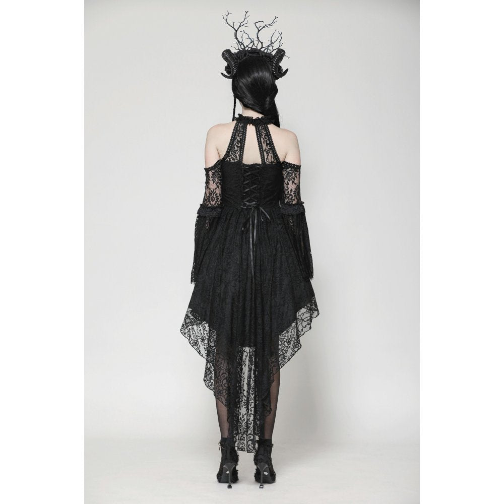 Dark in Love Gem Gothic Vine Lace-Tail Dress
