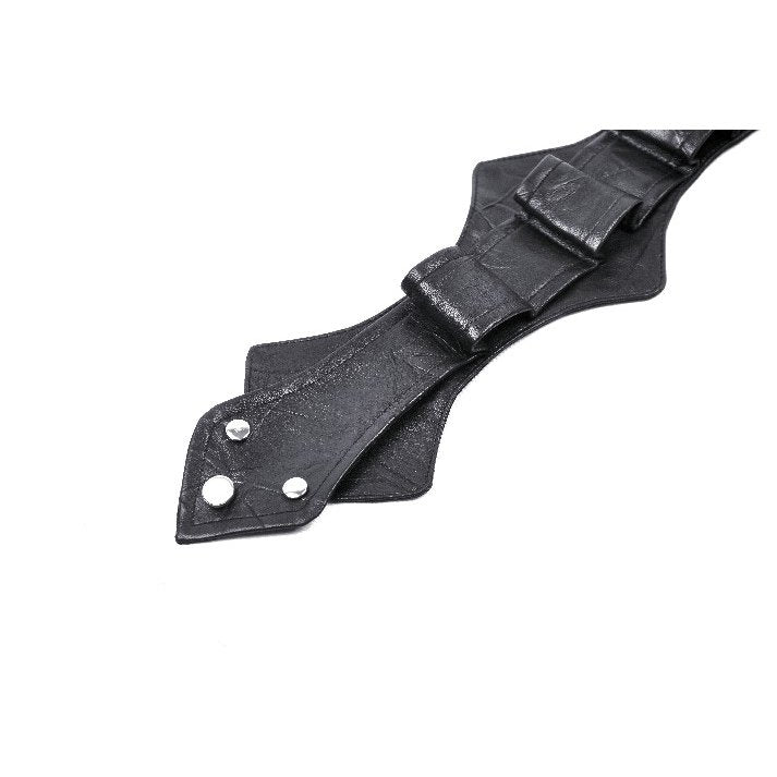 Dark in Love Kaia Skeleton Punk Leather Bow Tie