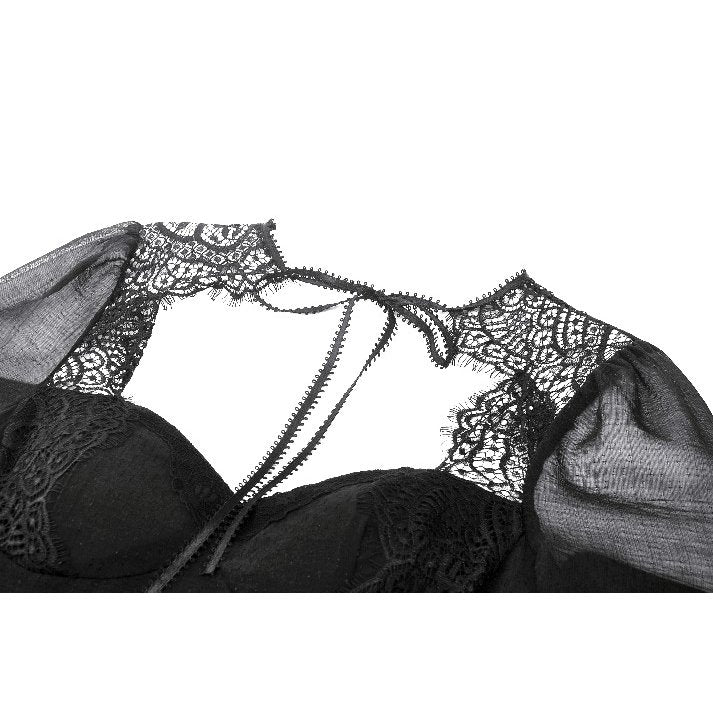 Dark in Love Greta Dark Mystique Gothic Lace-Up Mesh Dress