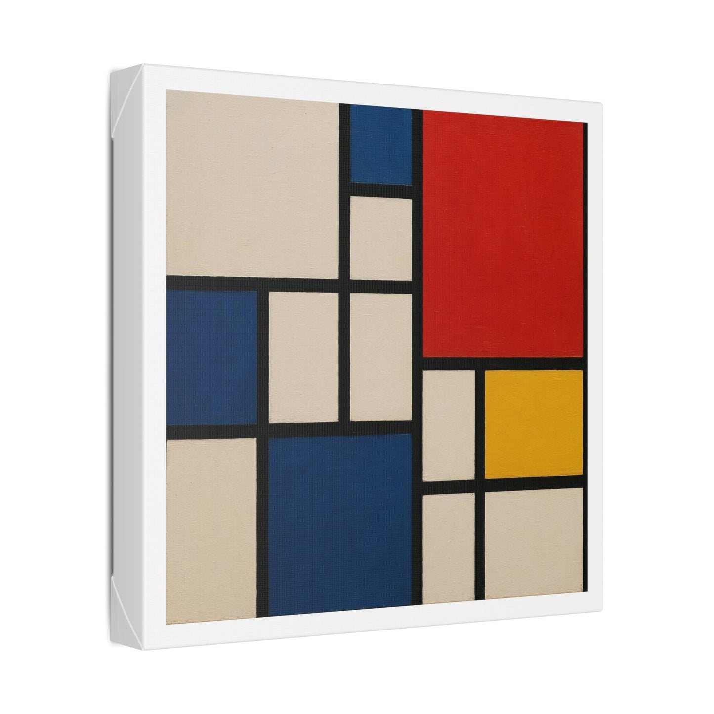 Abstract Artwork in the Style of Piet Mondrian 'Designed by AI' Canvas Art Print