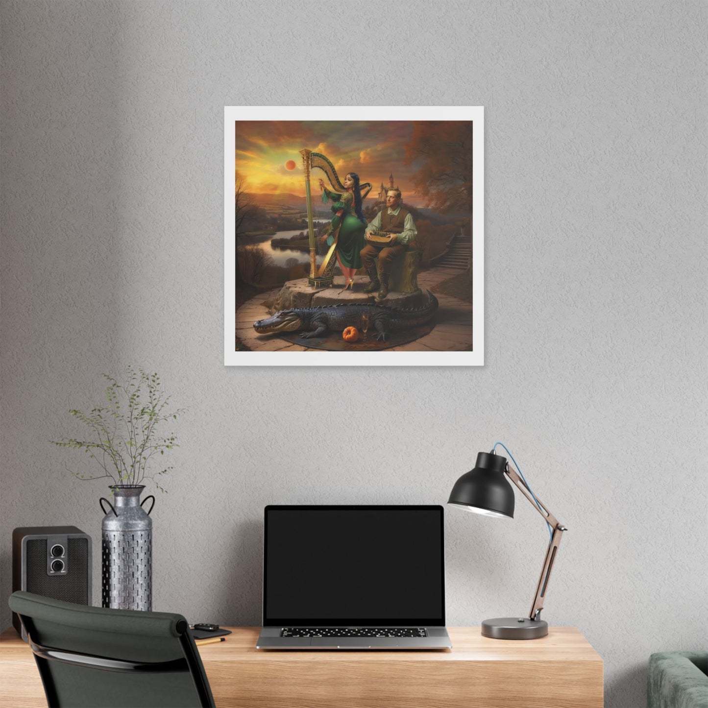 Duet, Surrealist Art 'Designed by AI' Canvas Art Print