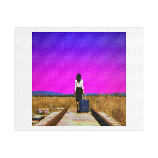 Life's a Journey, Grainy Film Effect and High Resolution 'Designed by AI', Art Print on Canvas