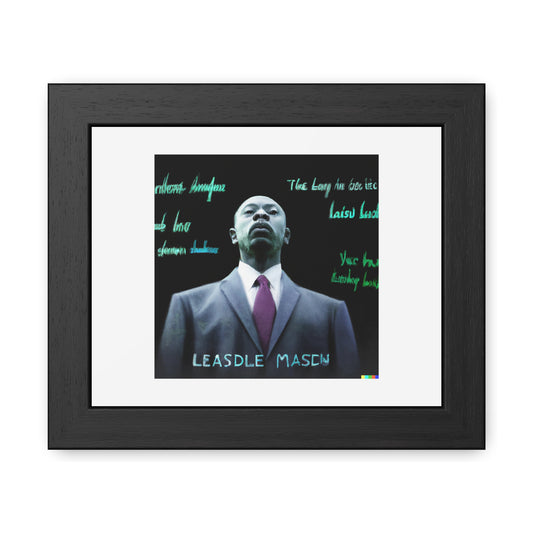 The Leaders Must be Human Digital Art 'Designed by AI' Wooden Framed Print