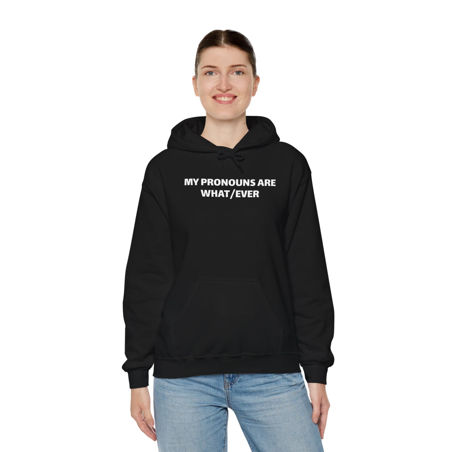 My Pronouns Are What/Ever Heavy Blend™ Hooded Sweatshirt