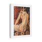 Abstract Mosaic Nude on Ornate Tapestry, Art Print on Satin Canvas, Stretched