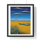 Yellow Meadow with Flowers, Surrealist Art 'Designed by AI' Framed Print