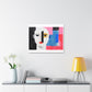 Minimal Simple Male Portrait Abstract Painting 'Designed by AI' Art Print on Canvas